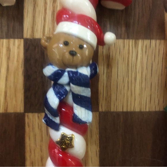 Beautiful Candle Cane Set of 3 Bundle with a Santa , a reindeer & a teddy bear - Picture 4 of 11